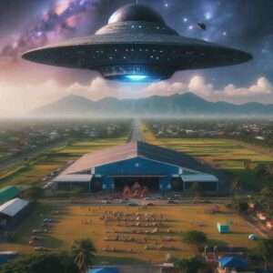 Advanced UFO a the secret hangar at Villamor Air Base. Base welcomes Intergalactic Visitor to Manila (2)