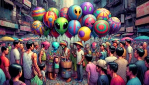 Focus on a few balloon vendors who look unusual, almost out (4) Focus on a few balloon vendors who look unusual, almost out (4) From Galactic Guests to Traffic Jests: The Week Manila Went Cosmic