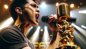 Malabon News Photo ge focusing on the key moment of the annual karaoke battle between Navotas and Malabon. This detailed view highlight3