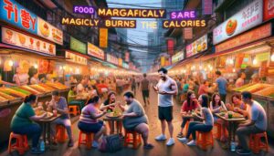 Manila News Photos Street Food Create a photo realistic image of thin people eating at a vibrant , outdoor street food scene along Maginhawa Street in Manila. The atmosphe14