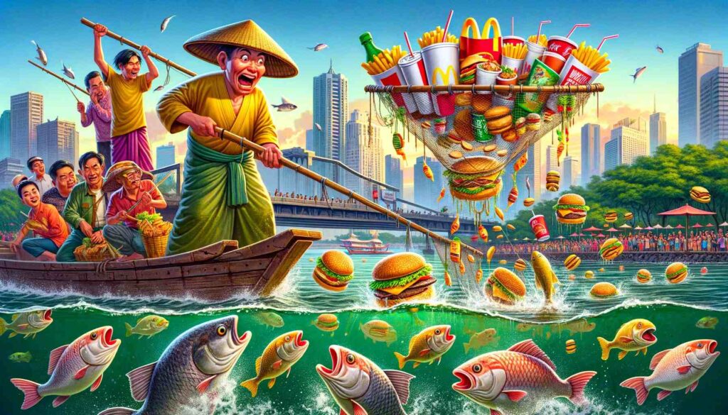 Muntinlupa vibrant scene at New River Park in Manila, where local fishermen are surprised to find that the fish have developed a4 Muntinlupa vibrant scene at New River Park in Manila, where local fishermen are surprised to find that the fish have developed a4