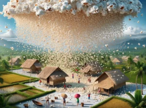 Philippines Photo where a cloud seeding project in the Philippines goes awry, leading to an unexpected downpour of popcorn instead of rain (2)
