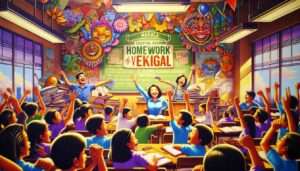 Manila News -- A vibrant and detailed illustrative scene depicting the educational reform in Makati, where homework is now illegal on weekends. The image shows a joy3 Manila News -- A vibrant and detailed illustrative scene depicting the educational reform in Makati, where homework is now illegal on weekends. The image shows a joy3