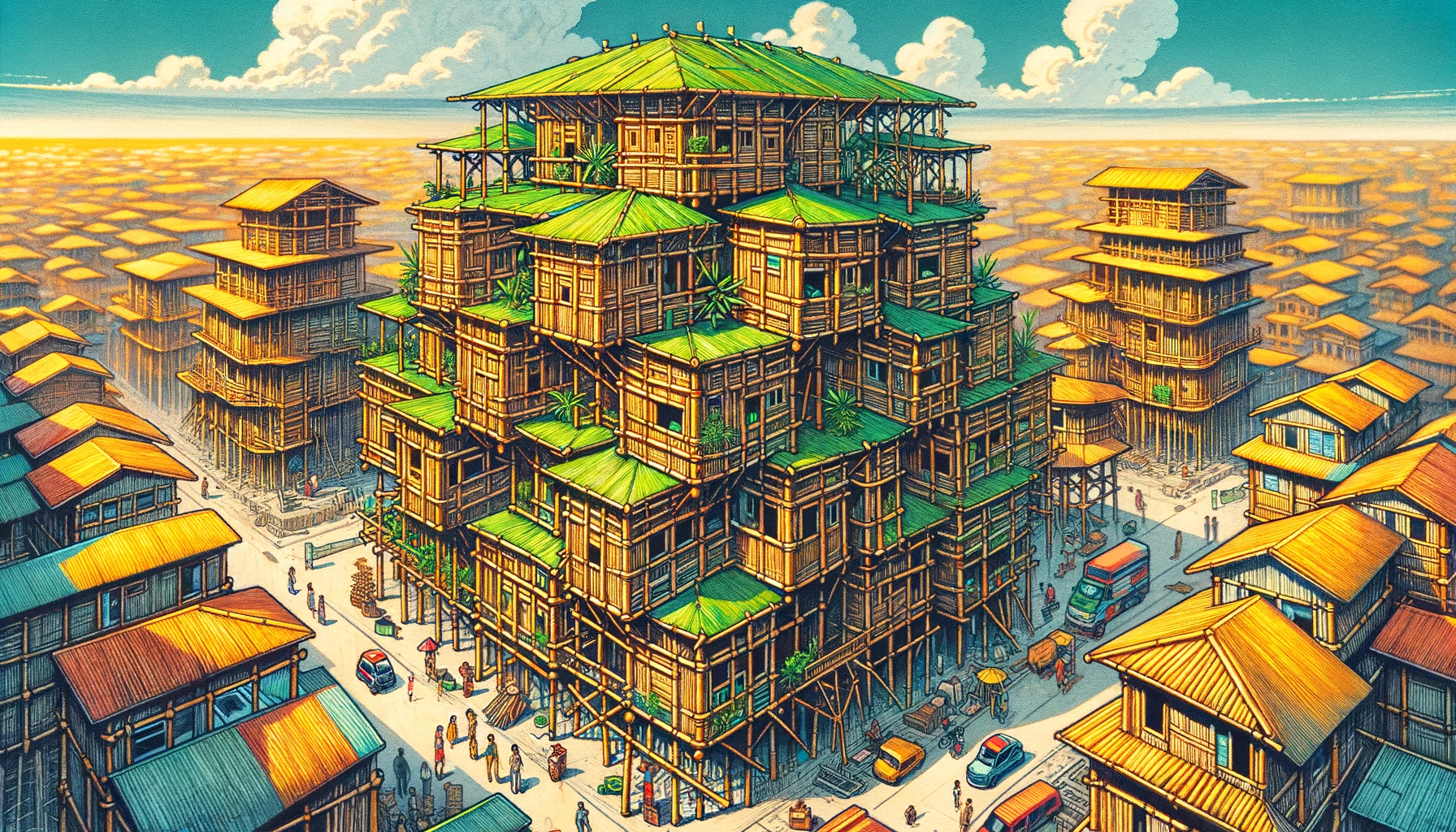 Manila Developers Unveil New Eco-Friendly Project: Houses Made Entirely of Bamboo Scaffolding