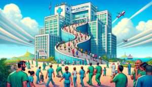 Manila News Photo -- A vibrant and detailed illustration showcasing San Juan's innovative health plan a hospital built with a massive staircase, offering free check-ups t4 Manila News Photo -- A vibrant and detailed illustration showcasing San Juan's innovative health plan a hospital built with a massive staircase, offering free check-ups t4