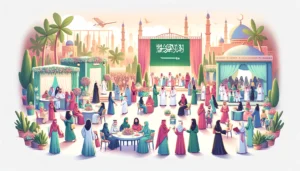 Manila News Photo - scenario where Saudi Arabia is participating in International Women's Day. The image should focus on a positi3
