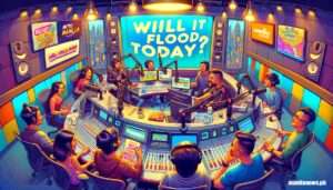 Manila Photo --Manila Photo -- A fun and insightful illustrative closeup of a radio studio in Metro Manila during the 'Will It Flood Today ' music hour. The studio is filled with 22 Manila Photo --Manila Photo -- A fun and insightful illustrative closeup of a radio studio in Metro Manila during the 'Will It Flood Today ' music hour. The studio is filled with 22