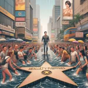 reality TV star Gets Star on Walk of Fame, Commuters Use It as Stepping Stone During Floods (3) reality TV star Gets Star on Walk of Fame, Commuters Use It as Stepping Stone During Floods (3)