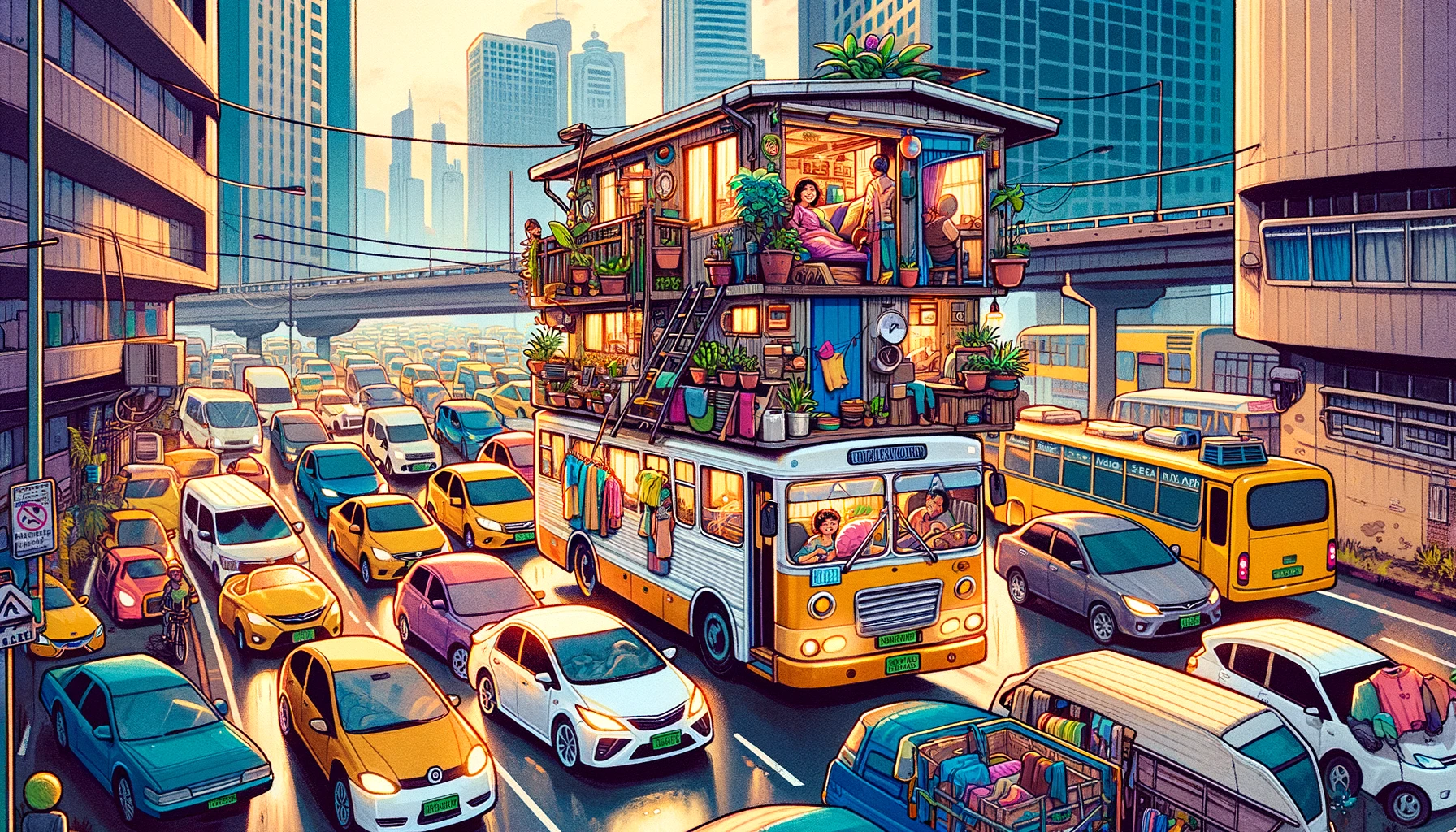Manila’s Solution to Housing Crisis: Convert Traffic Jams into Mobile Homes